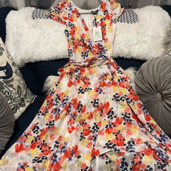 DKNY WRAP MIDI DRESS - Picture 3 of 3